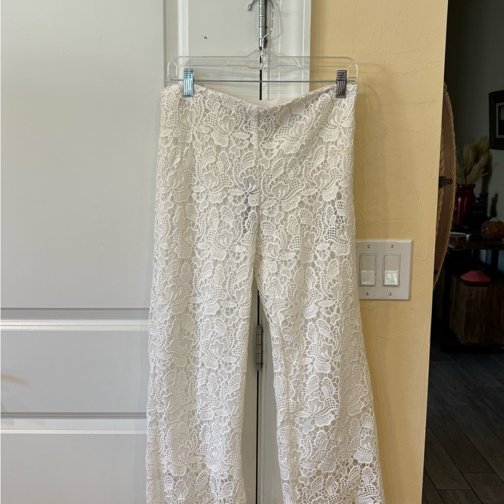 Chico's Black Label Lace Pants in Cream